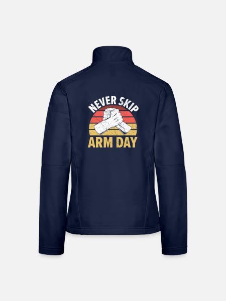 Niemals den Armtag auslassen Arm Wrestle Arm Wrest - Frauen Softshelljacke - Navy - Hinten