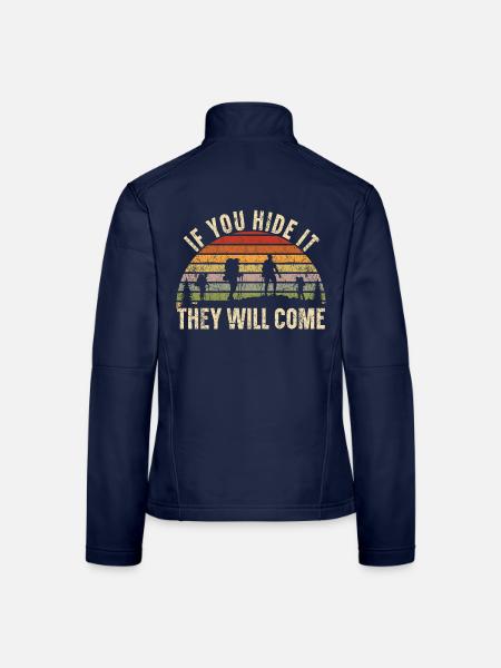 Wenn du es versteckst, werden sie kommen Geocacher - Frauen Softshelljacke - Navy - Hinten
