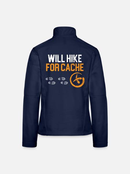 Wandert für Cache Kartenlesen Geocaching - Frauen Softshelljacke - Navy - Hinten