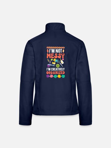 Ich bin nicht chaotisch, ich bin kreativ organisie - Frauen Softshelljacke - Navy - Hinten