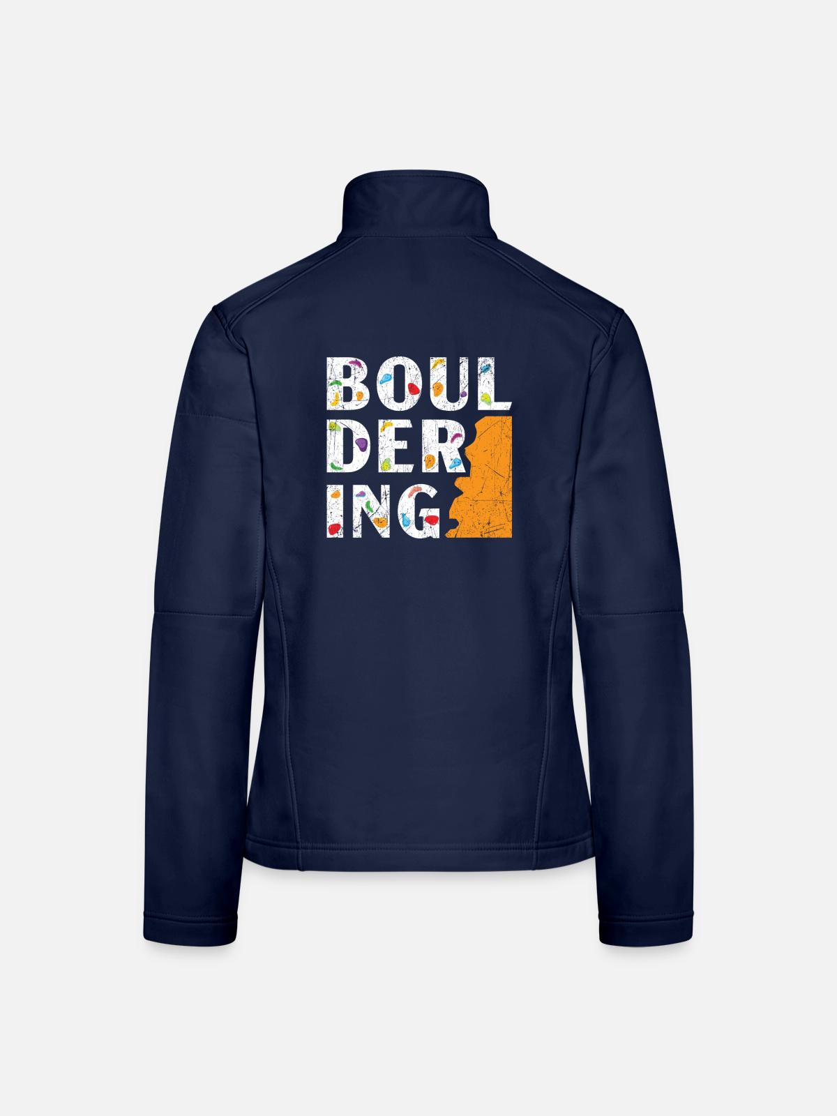 Boulderer Felskletterer Bergsteigen Bouldern - Frauen Softshelljacke - Navy - Hinten