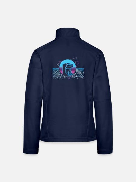 Vaporwave Arcade Spiele Video Spiel Spiel Nerd - Frauen Softshelljacke - Navy - Hinten