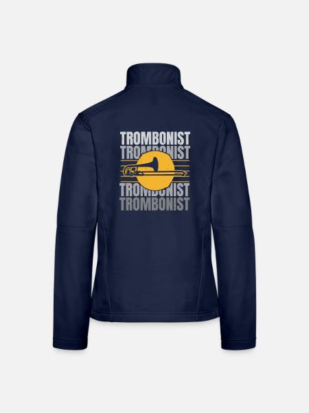 Musikinstrument Posaunist Musiker - Frauen Softshelljacke - Navy - Hinten