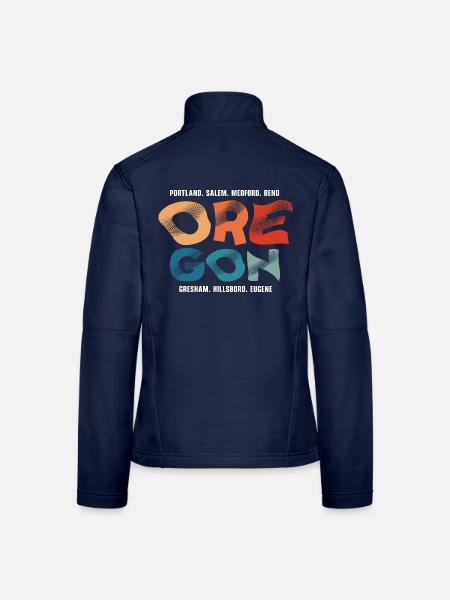 Oregon USA Bundesstaat Amerika Reisen Oregonian Sa - Frauen Softshelljacke - Navy - Hinten
