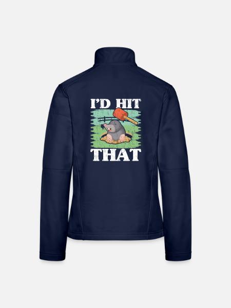 Ich würde das Wildtier treffen Tier Maulwurfsflüst - Frauen Softshelljacke - Navy - Hinten
