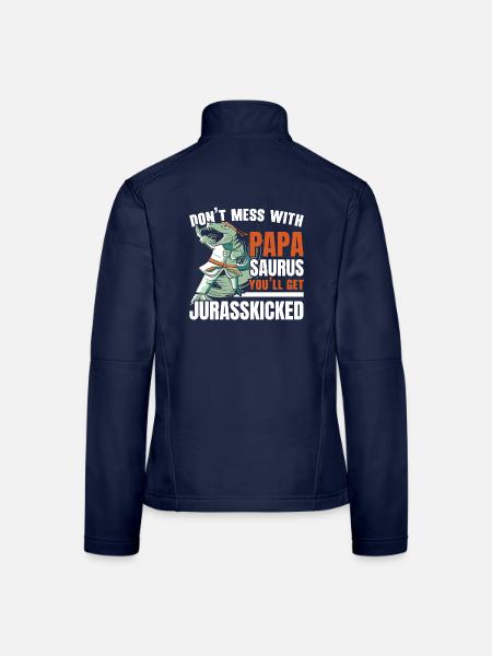 Leg dich nicht mit Papasaurus an Paläontologe Dino - Frauen Softshelljacke - Navy - Hinten