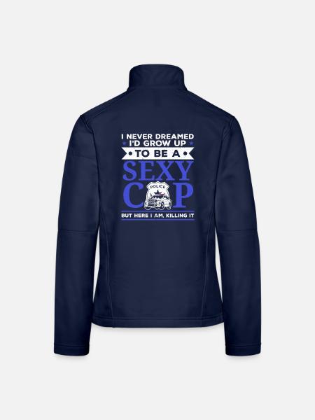 Be A Sexy Cop Polizeibeamter Rechtsdurchsetzung - Frauen Softshelljacke - Navy - Hinten