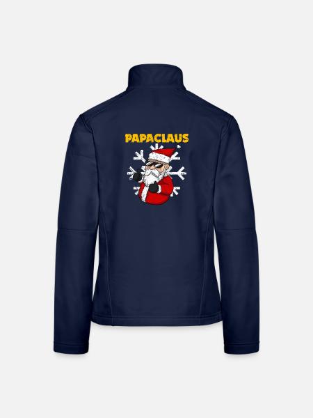 Dad Christmas Funny Beard Xmas Bearded Father Gift - Frauen Softshelljacke - Navy - Hinten