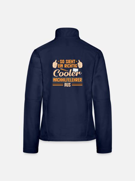 So Sieht Ein Richtig Cooler Nachhilfelehrer Aus Lu - Frauen Softshelljacke - Navy - Hinten