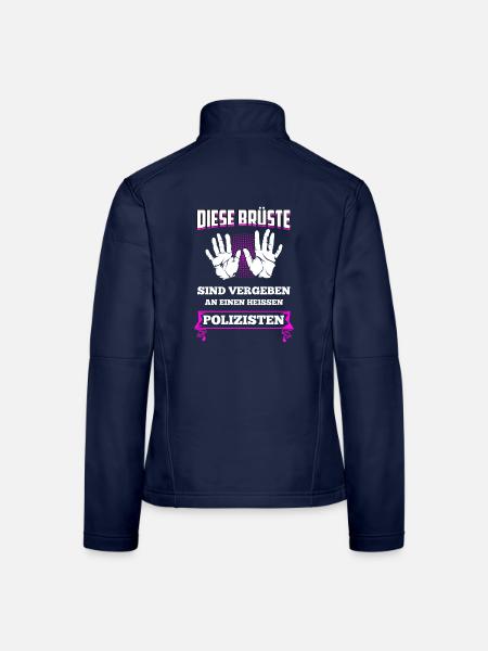 Diese Brüste Sind Vergeben An Heißen Polizist - Frauen Softshelljacke - Navy - Hinten