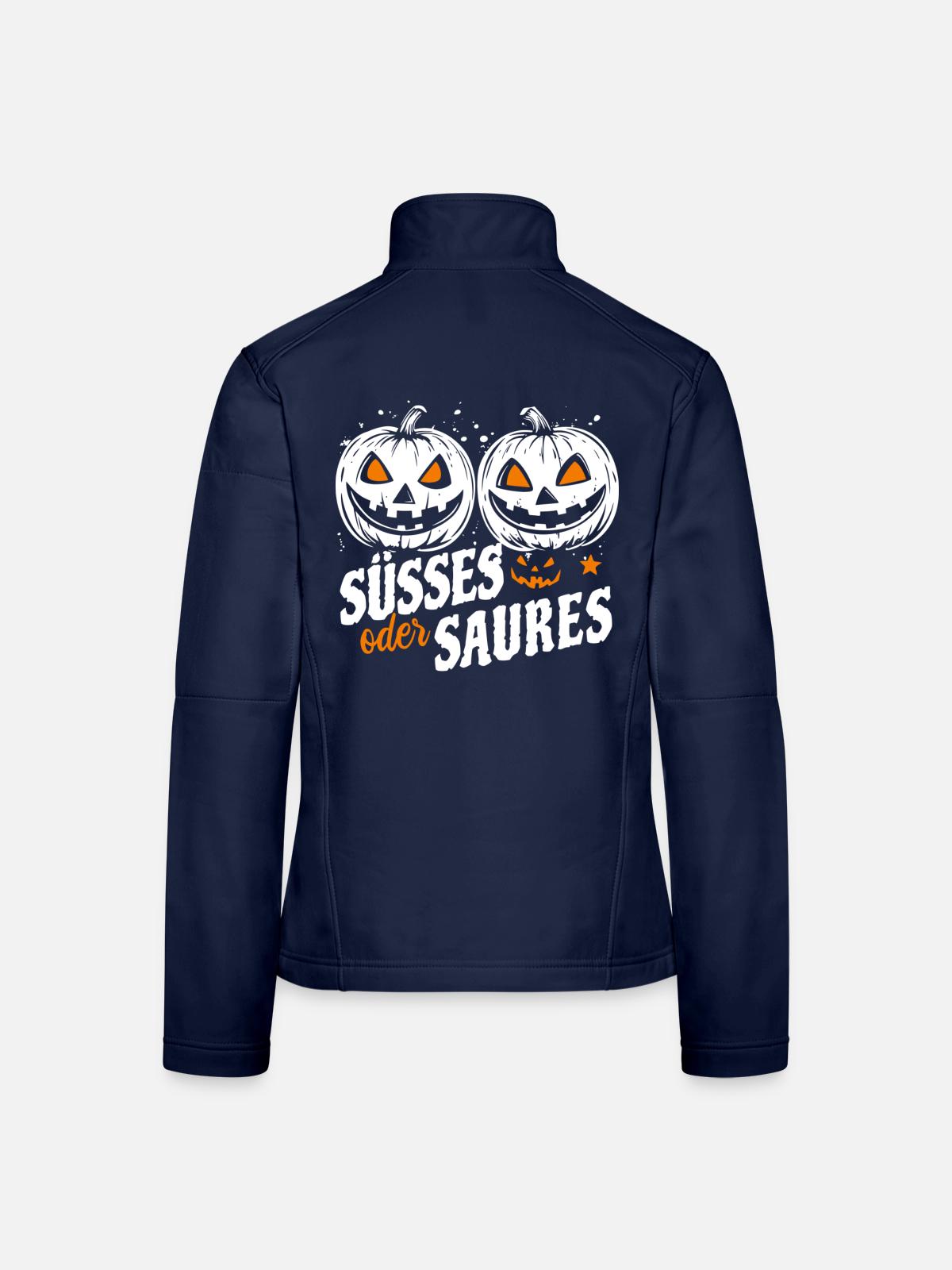 Halloween Zwillinge - Süßes oder Saures - Frauen Softshelljacke - Navy - Hinten