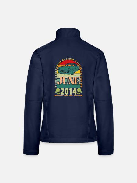 Geburtstagsgeschenk Juni 2014. Juni 2014 Juni 2014 - Frauen Softshelljacke - Navy - Hinten
