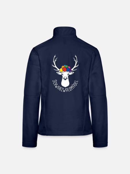 Hirsch Schwarzwaldmädel weiß - Frauen Softshelljacke - Navy