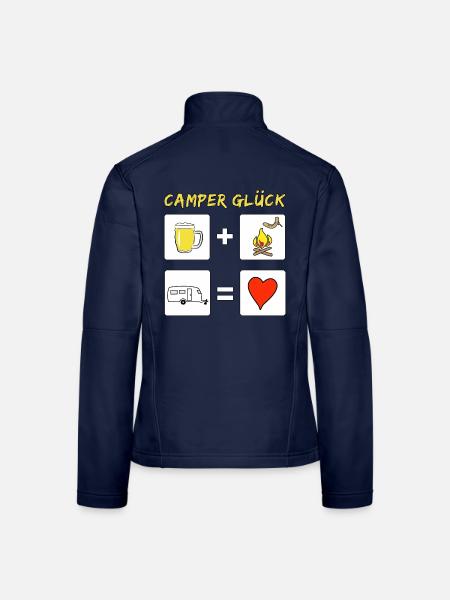 camper glück wohnwagen - Frauen Softshelljacke - Navy - Hinten
