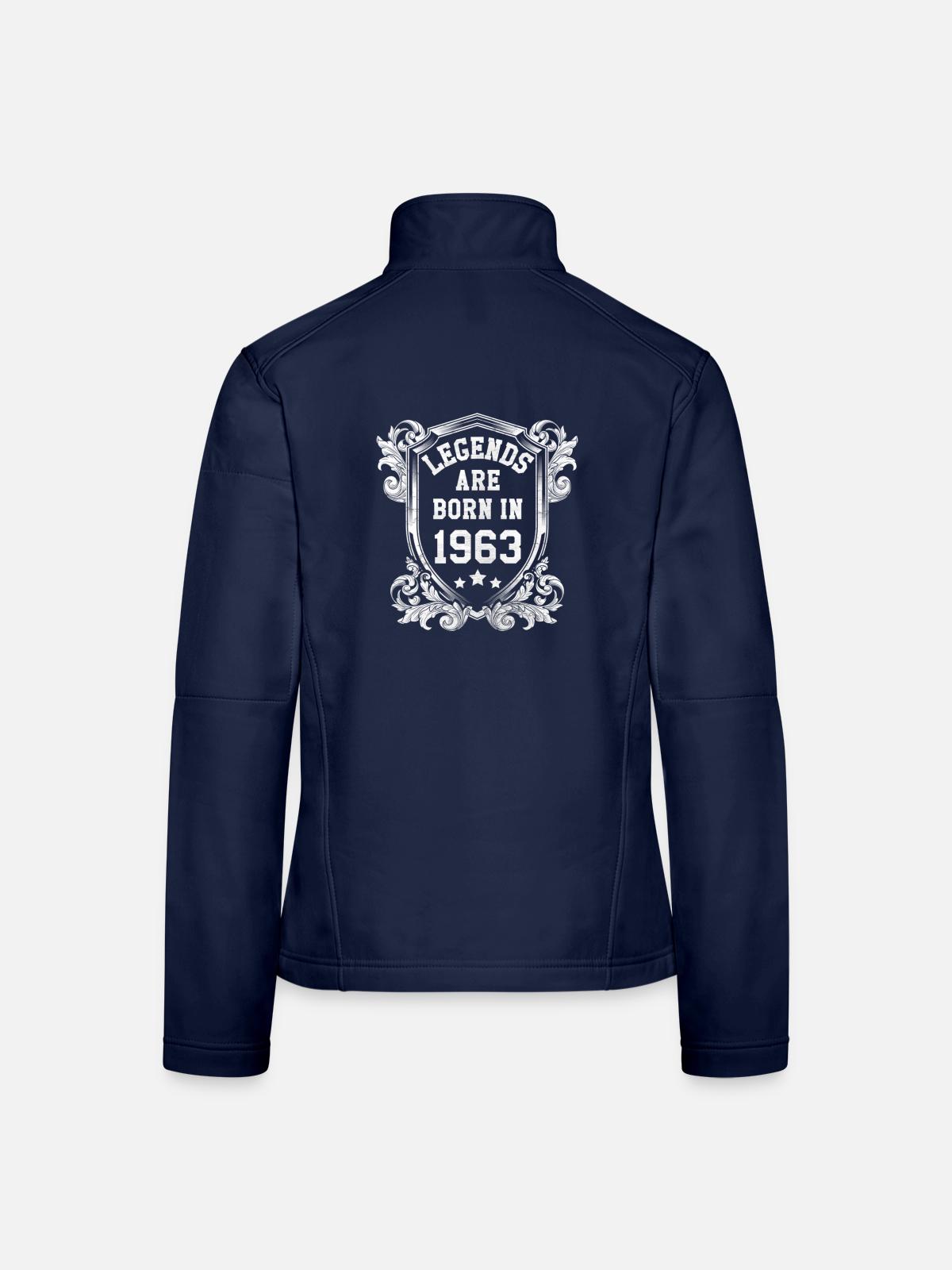 Legenden geboren 1963 - Frauen Softshelljacke - Navy - Hinten