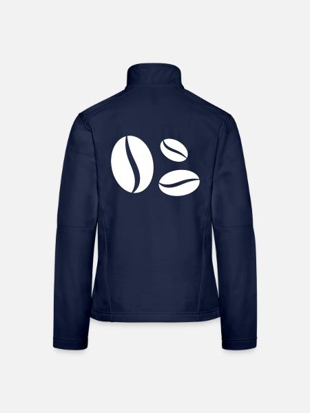 Kontrast KaffeeBohnen Silhouette - Frauen Softshelljacke - Navy - Hinten