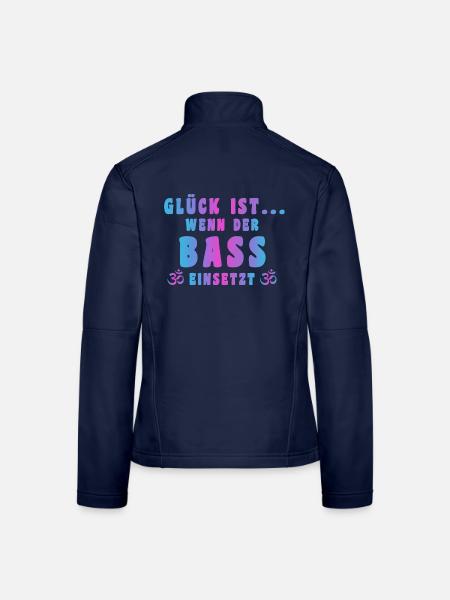 Glück ist wenn der Bass einsetzt! GOA - Frauen Softshelljacke - Navy
