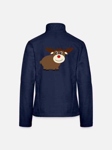 Süßes Rentier Weihnachten Winter Design - Frauen Softshelljacke - Navy