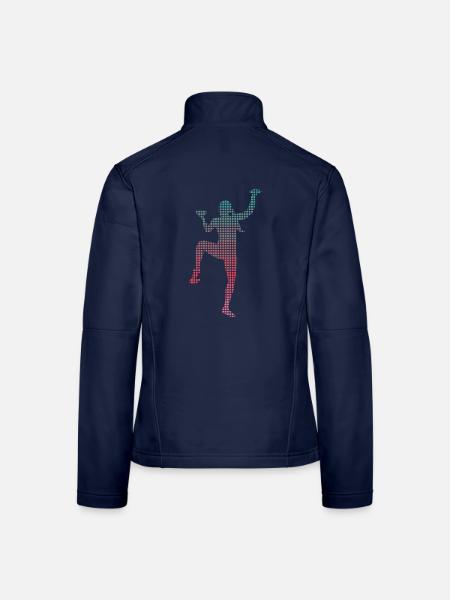 Bouldern Kletterer verpixelt Mädchen Klettern - Frauen Softshelljacke - Navy