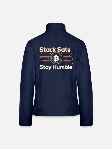 Stack Sats Stay Humble - Frauen Softshelljacke - Navy