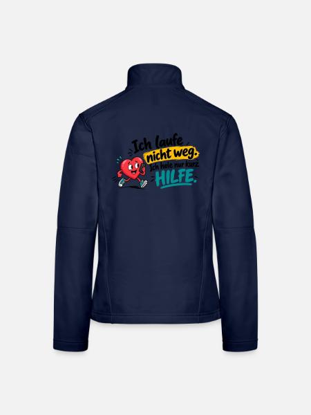 Herz in Not – Hilfe App Motiv - Frauen Softshelljacke - Navy