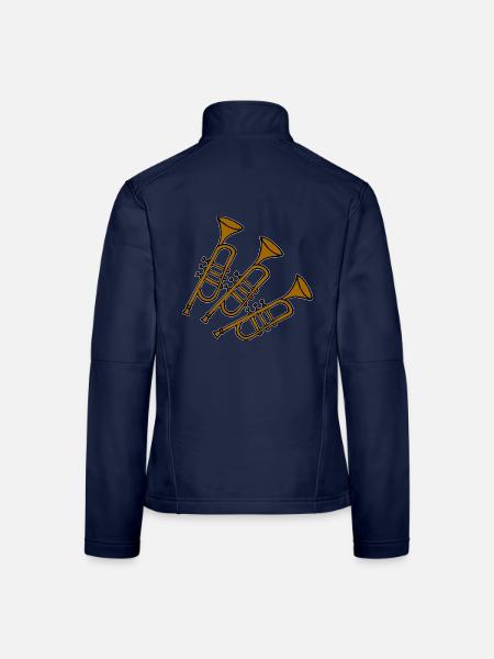 Trompeten Orchester Blasinstrument Comicstyle - Frauen Softshelljacke - Navy