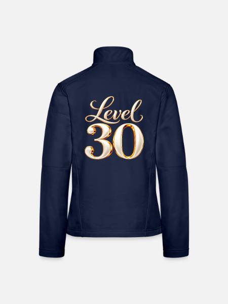 Level 30 Goldschrift Geburtstag - Frauen Softshelljacke - Navy