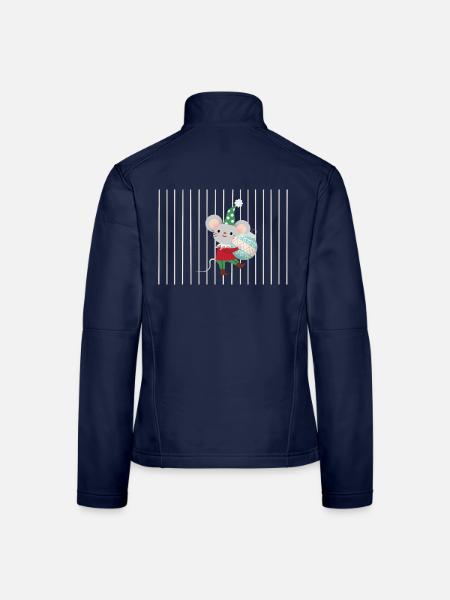 Fröhliche Maus mit Ornament - Frauen Softshelljacke - Navy