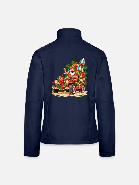 Santa's Island Lieferung – tropischer Weihnachtsjeep - Frauen Softshelljacke - Navy