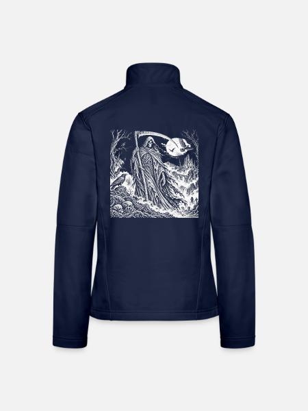 Gevatter Tod – Der düstere Schnitter im Mondlicht - Frauen Softshelljacke - Navy