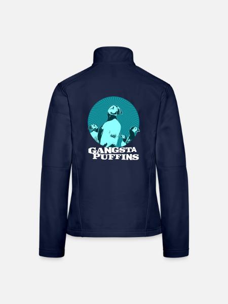 Gangsta Puffins - Frauen Softshelljacke - Navy - Hinten