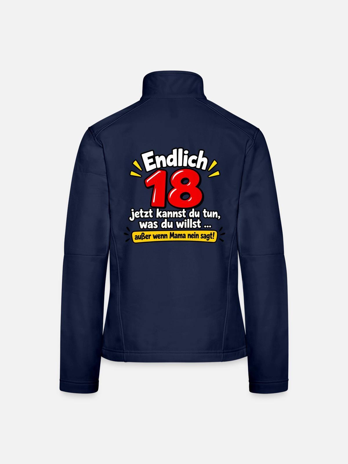 Endlich 18 - Frauen Softshelljacke - Navy - Hinten