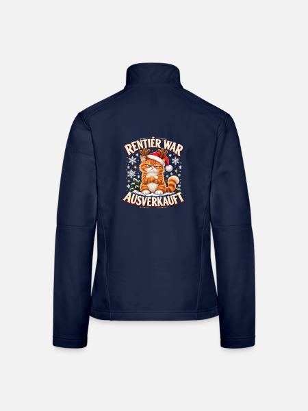 Rentier War Ausverkauft Katze Weihnachten Humor - Frauen Softshelljacke - Navy - Hinten