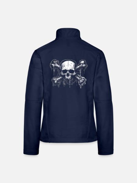Tropfender Zombie Gothic Schädel - Frauen Softshelljacke - Navy