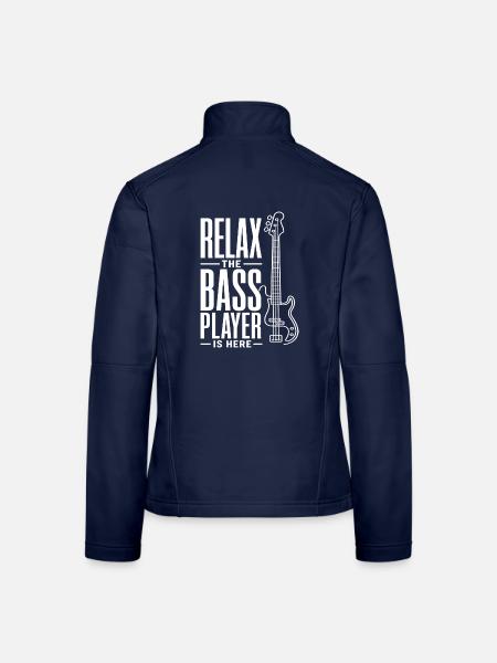 Entspann dich, der Bassist ist da, Bassist summt - Frauen Softshelljacke - Navy - Hinten
