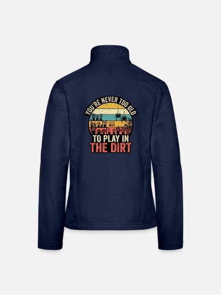 Zu alt, um im Dreck zu spielen - Frauen Softshelljacke - Navy - Hinten