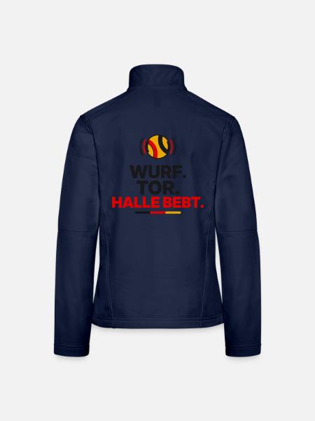 Wurf. Tor. Halle bebt. - Frauen Softshelljacke - Navy