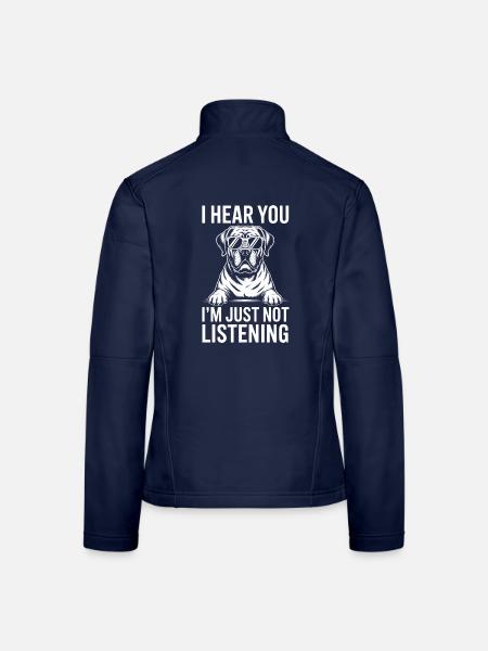 Mastiff Sprüche Hunde Lustiges Mastiff Geschenk - Frauen Softshelljacke - Navy - Hinten