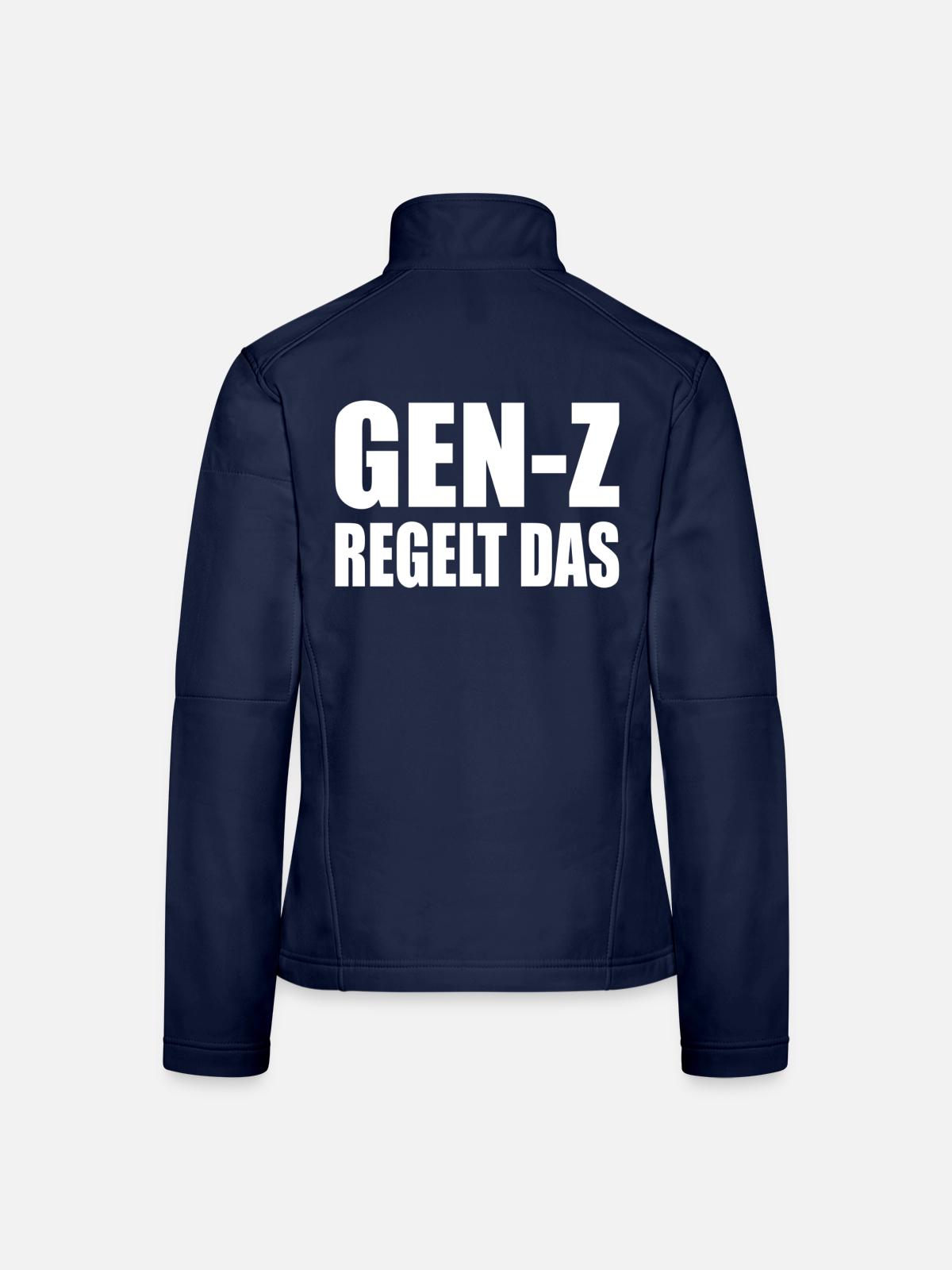 gen z regelt das - Frauen Softshelljacke - Navy - Hinten
