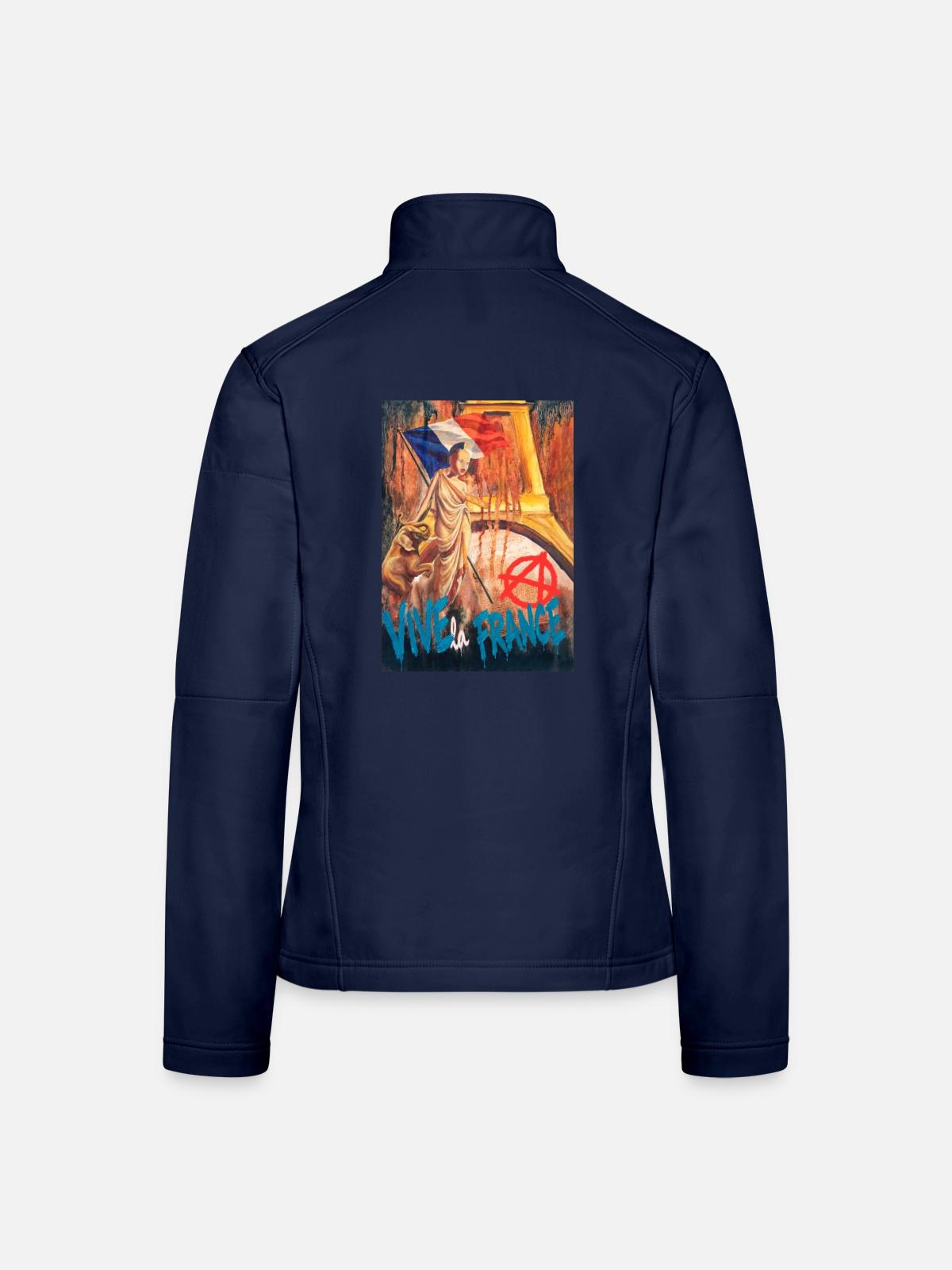 Vive la France - Frauen Softshelljacke - Navy - Hinten