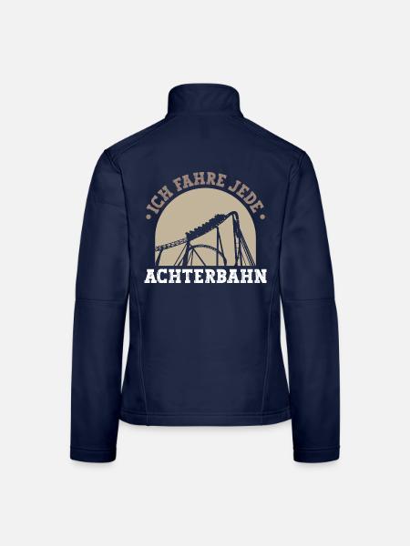 Achterbahn Silhouette - Frauen Softshelljacke - Navy - Hinten