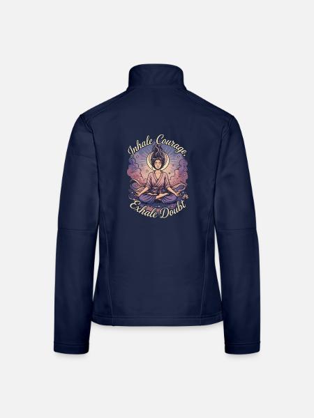 Yoga Instructor Inhale Courage Yoga Practitioner - Frauen Softshelljacke - Navy - Hinten