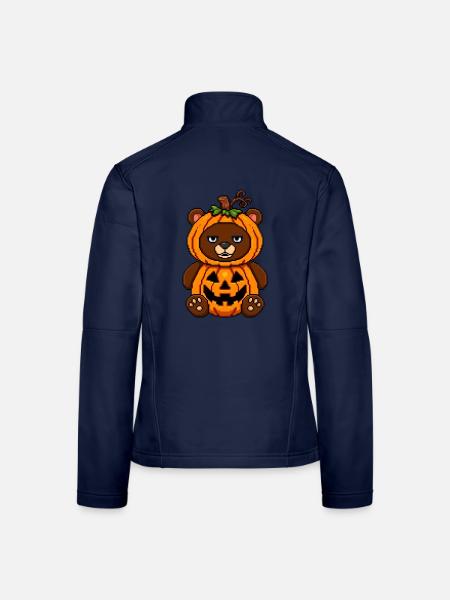 Grummeliger Kürbisbär - Frauen Softshelljacke - Navy - Hinten