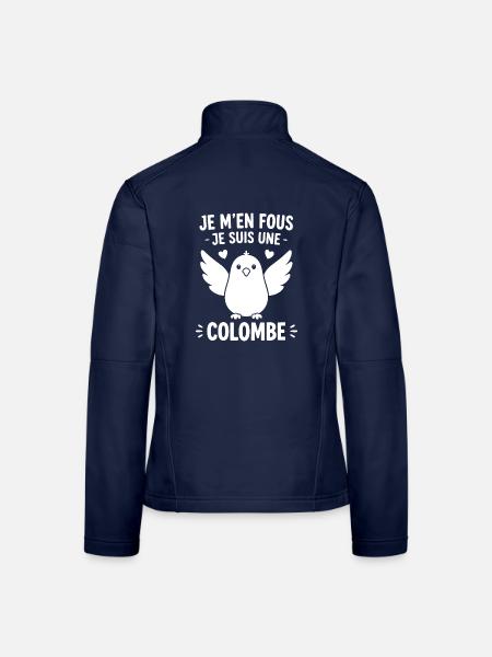 Ungehemmte Taube - Frauen Softshelljacke - Navy - Hinten