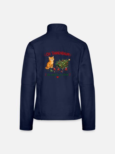 Oh Tannenbaum Katze Festlicher Charme - Frauen Softshelljacke - Navy