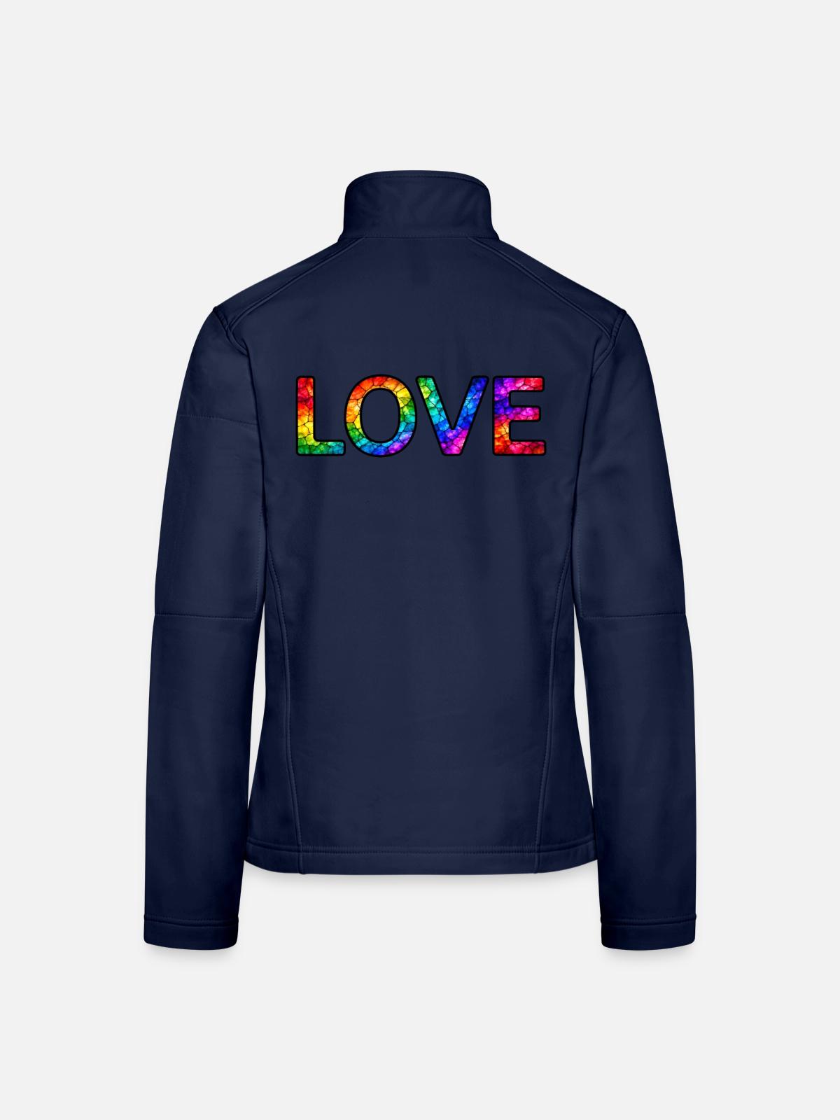 LOVE-Rainbow-30cm - Frauen Softshelljacke - Navy - Hinten
