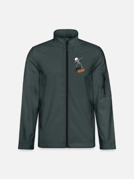 Halloween Skelett Boo yeah  - Unisex Softshelljacke - Dunkelgrau - Vorne