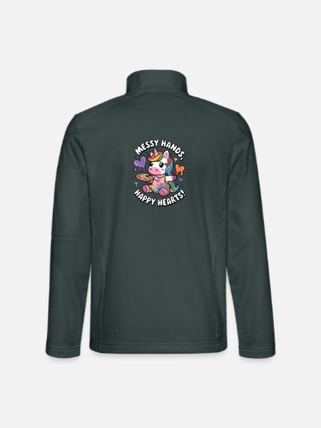 Messy Hands, Happy Hearts! - Unisex Softshell Jacket - mouse grey