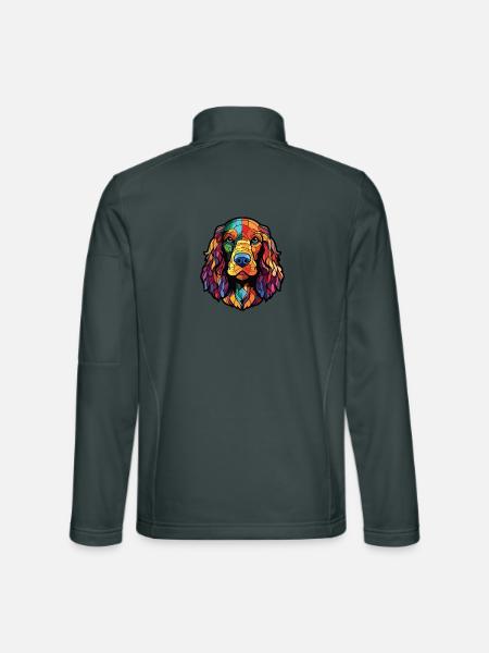 Englischer Cocker Spaniel Hunderasse Aquarellglas - Unisex Softshelljacke - Dunkelgrau