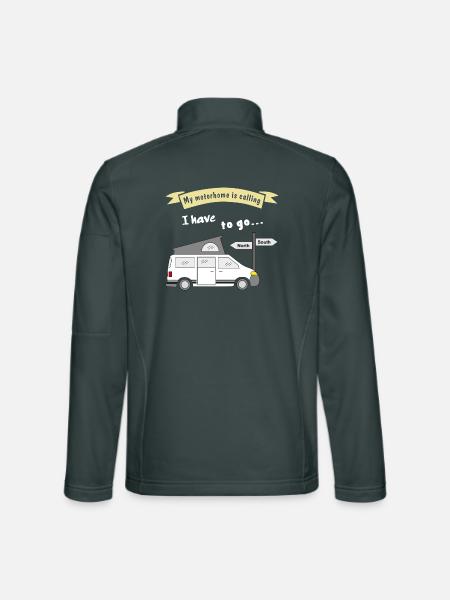 my motorhome is calling - Unisex Softshelljacke - Dunkelgrau